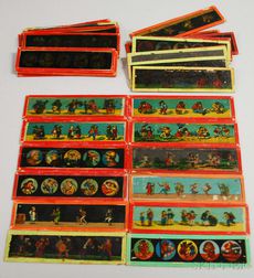 Thirty-one German Hand-colored Glass Magic Lantern Slides